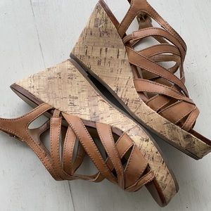Kelly&Katie tan wedges. Like new.
